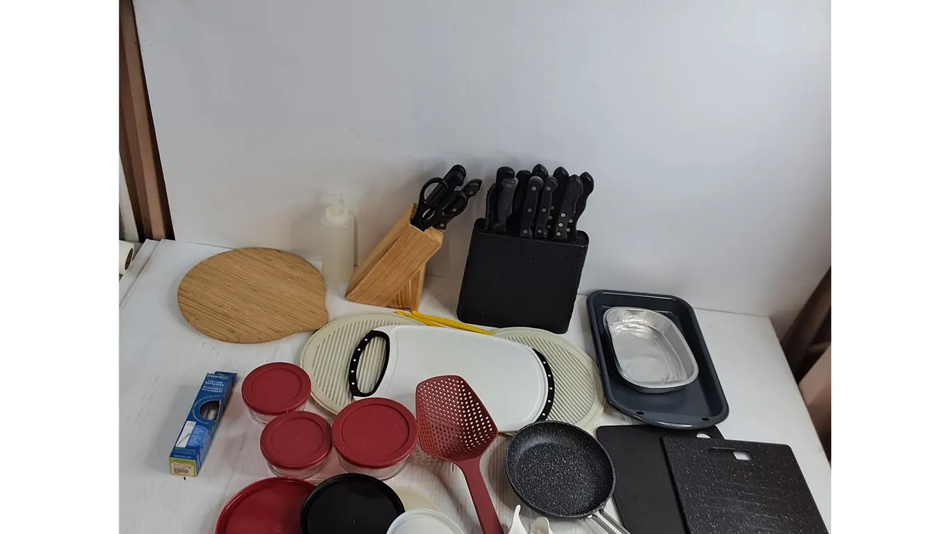 Assorted Kitchenware, Knife Block Sets, Misc.