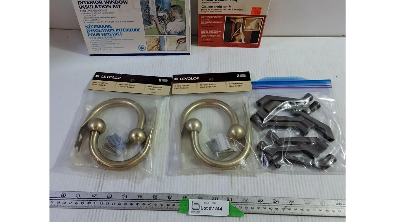 Weather Shield Interior Window Insulation Kit, V-Seal Weather Strip, Decorative Holdbacks, Handles