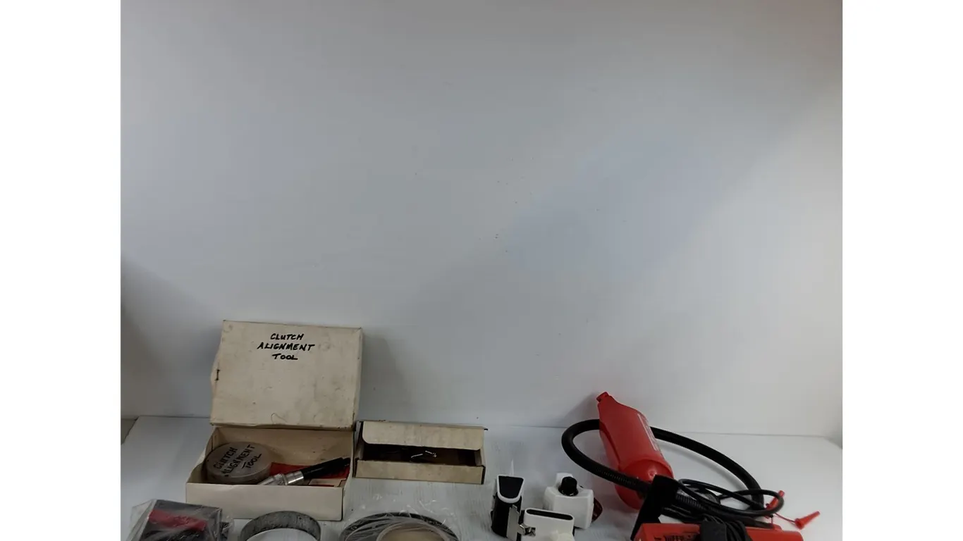 Clutch Alighnment Tool, Tape Gun, Voltage Tester, Misc ( as is)