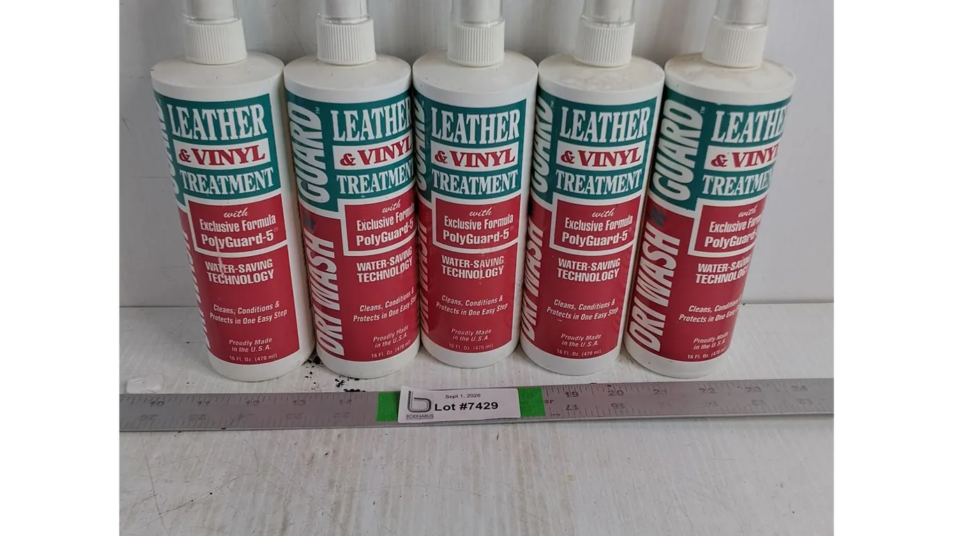 (5) Bottles Dri Wash'n Guard Leather&Vinyl Treatment-one is partially full-cannot ship