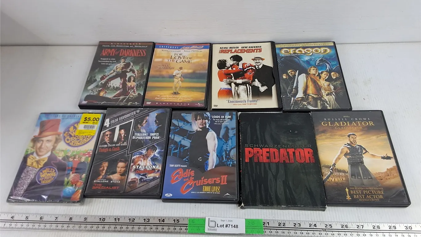 Assorted DVD Movies - Gladiator, Army of Darkness, Predator, Misc