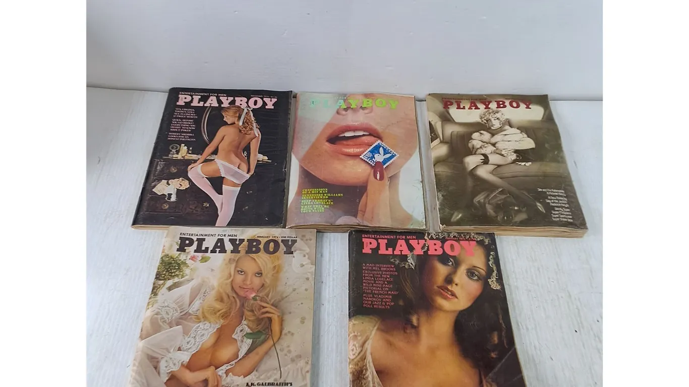 (5) Playboy Magazines in Various Condition, Assorted From 1973 - 1975