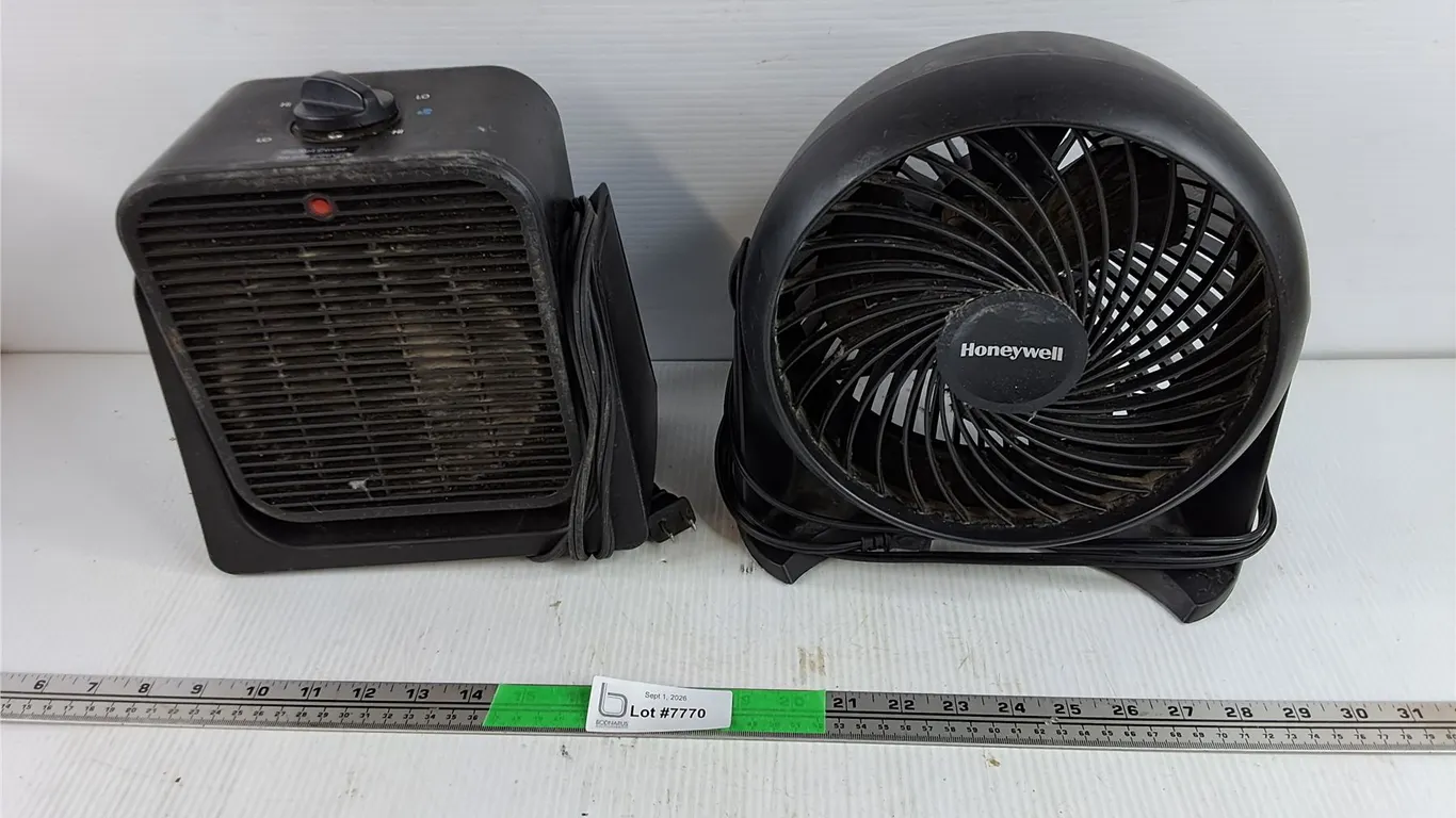 (2) Electric Fans - Powers On, As Is