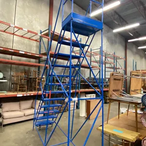 CANWAY MODEL 12SH BLUE MOBILE WAREHOUSE STAIRS - 400 LBS. CAPACITY/10FT TO STANDING PLATFORM