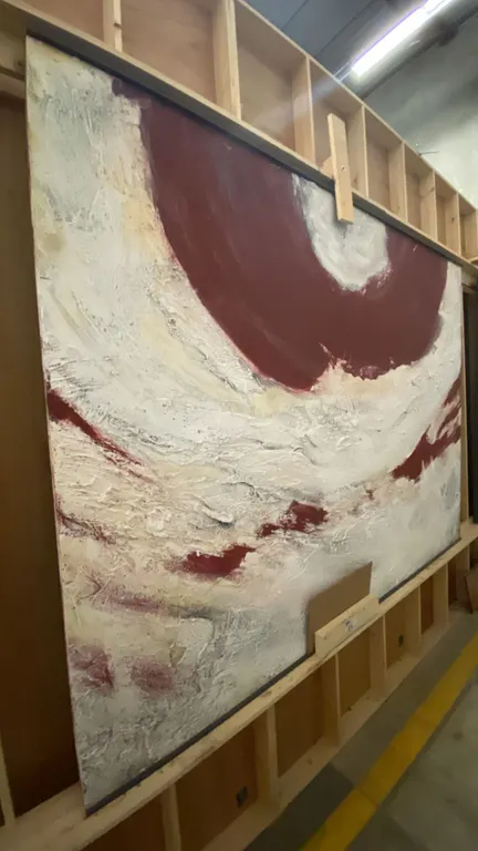 LARGE ORIGINAL ABSTRACT PAINTING ON BOARD - APPROX. 96" X 72"