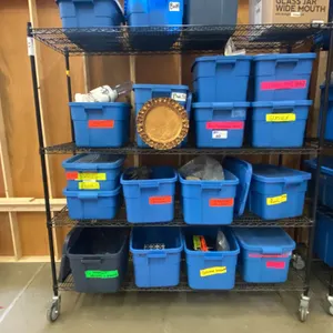 ULINE BLACK METAL 4 TIER MOBILE SHELF UNIT *CONTENTS NOT INCLUDED*