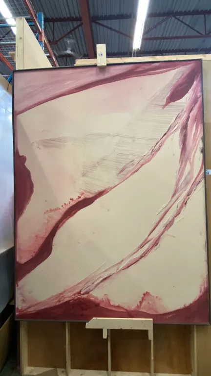 LARGE ORIGINAL ABSTRACT PAINTING ON BOARD - APPROX. 96" X 72"