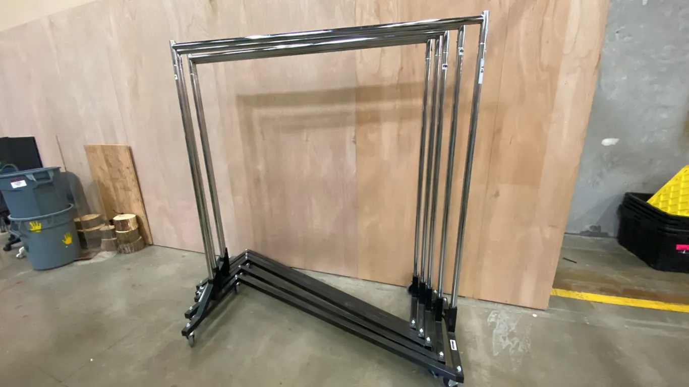 GROUP OF 5 MOBILE WARDROBE RACKS