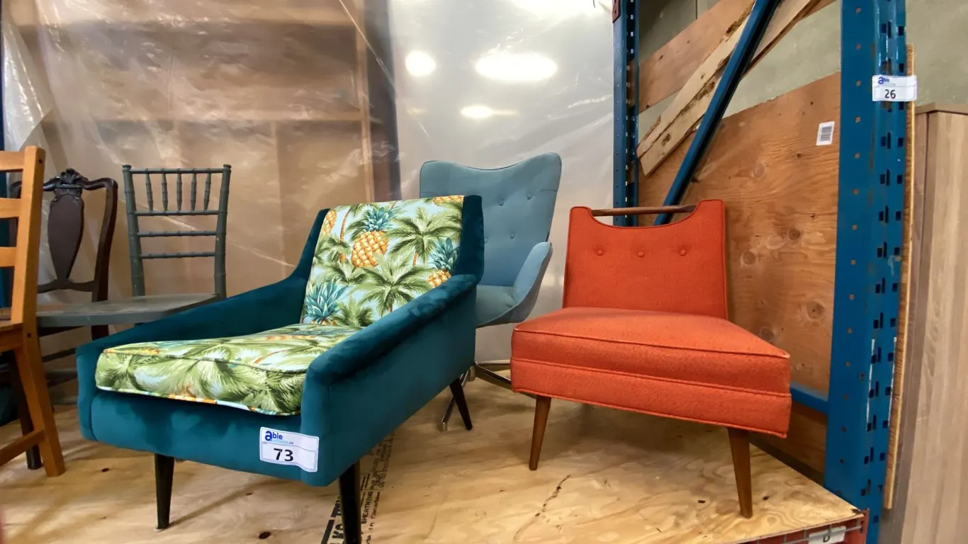 GROUP OF 3 MCM ACCENT CHAIRS