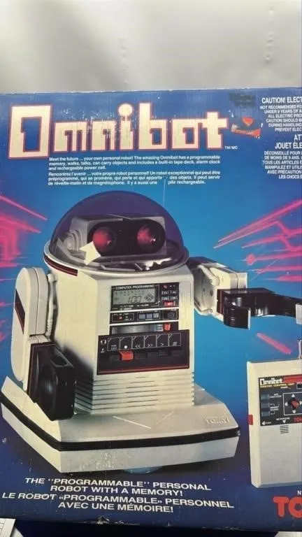 Vintage Tomy Omniboy Robot Toy with Box remote con