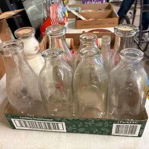 Flat of milk bottles