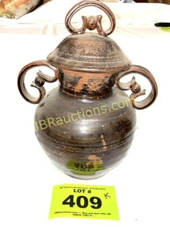 RAE DUNN 1982 COILED POTTERY COVERED POT 11/12Hx