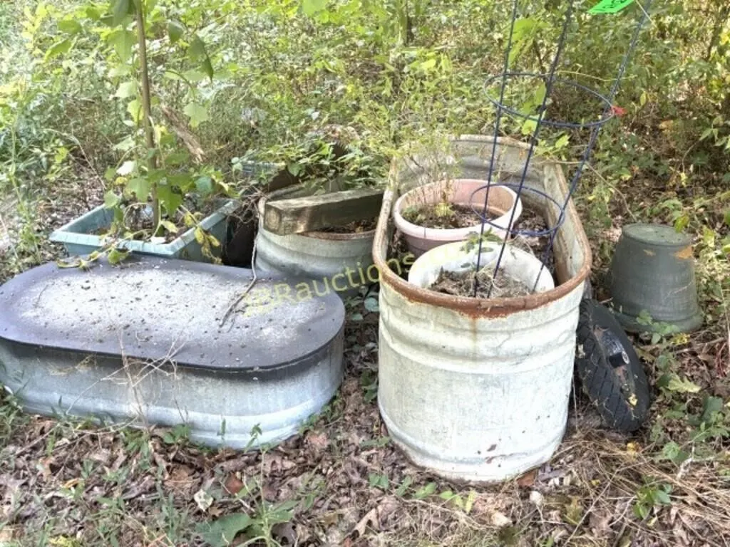 WATER TROUGHS AND TOMATO STAKES