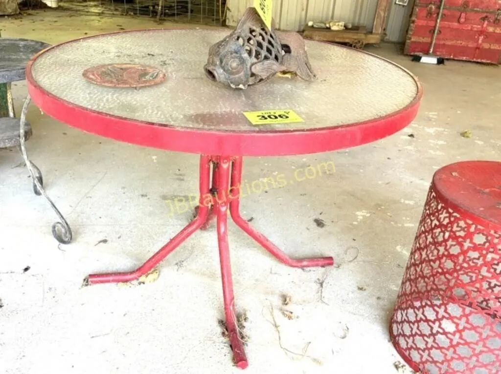 RED PATIO TABLE
