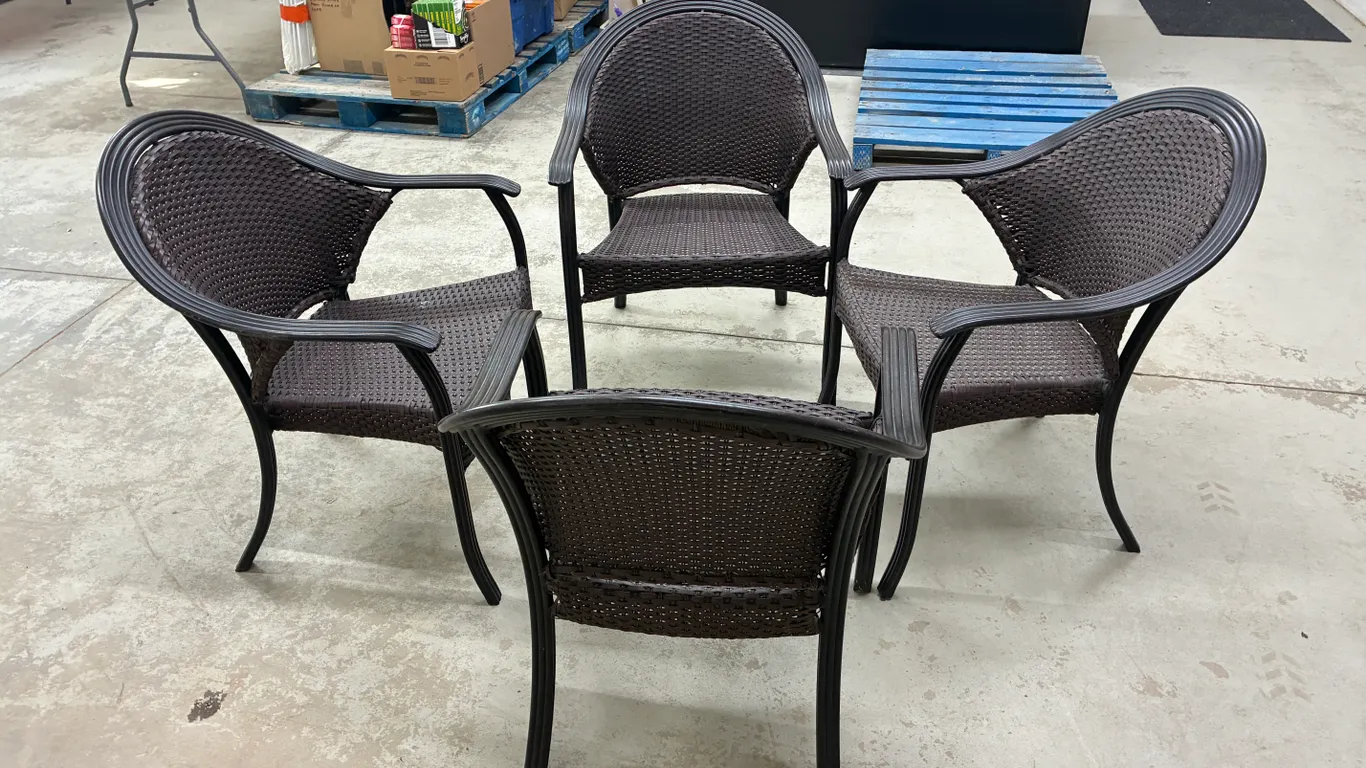 (4) Wicker Arm Chairs