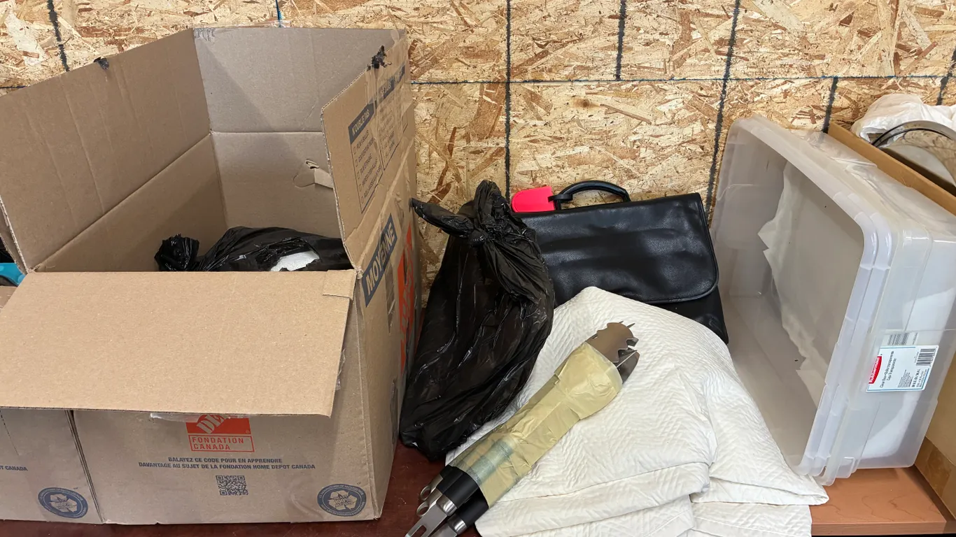 Barbecue Utensils, Bins and Bag of Blankets
