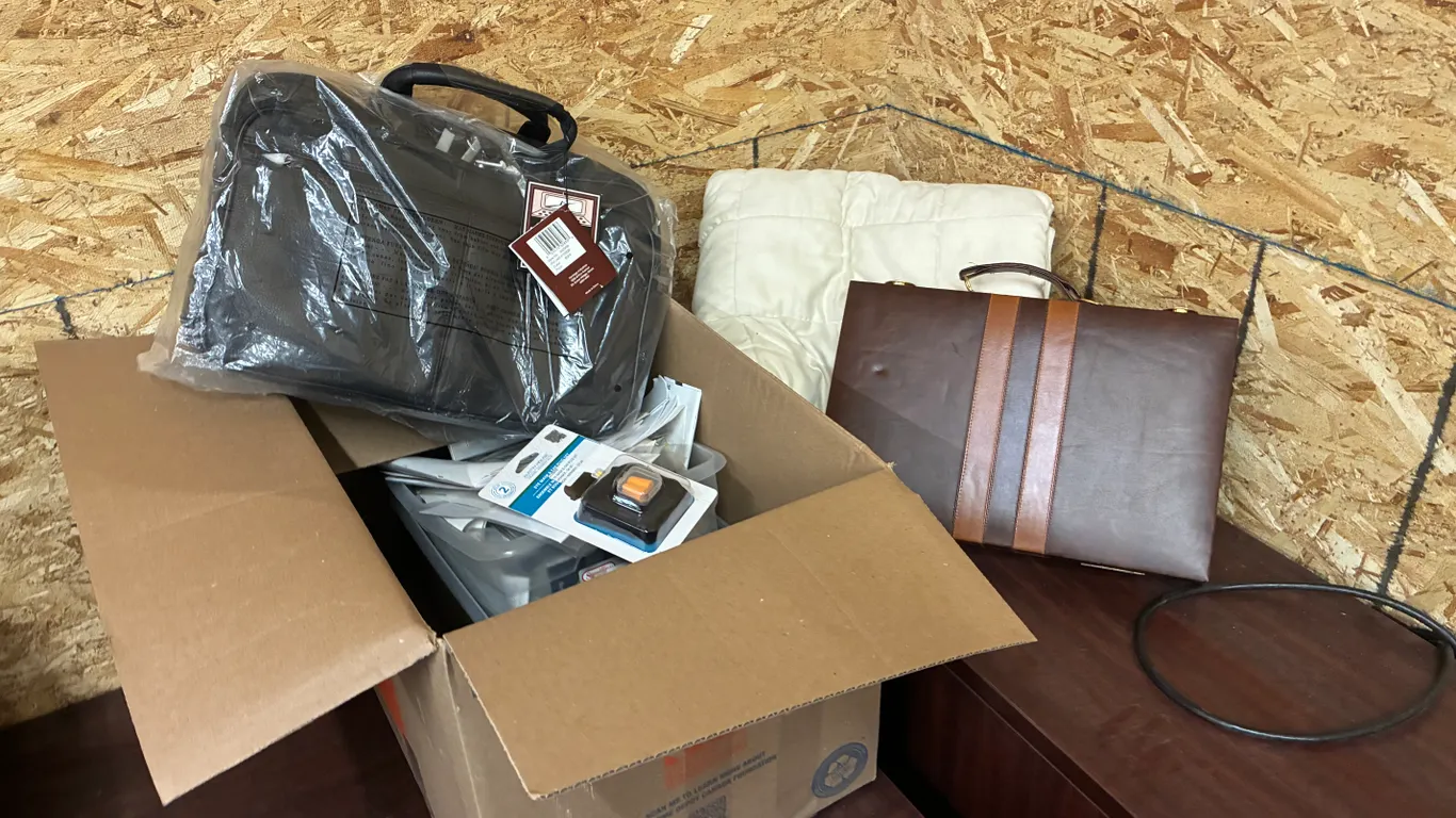 Black Bag, Backgammon Game, Gun Holster and Misc.