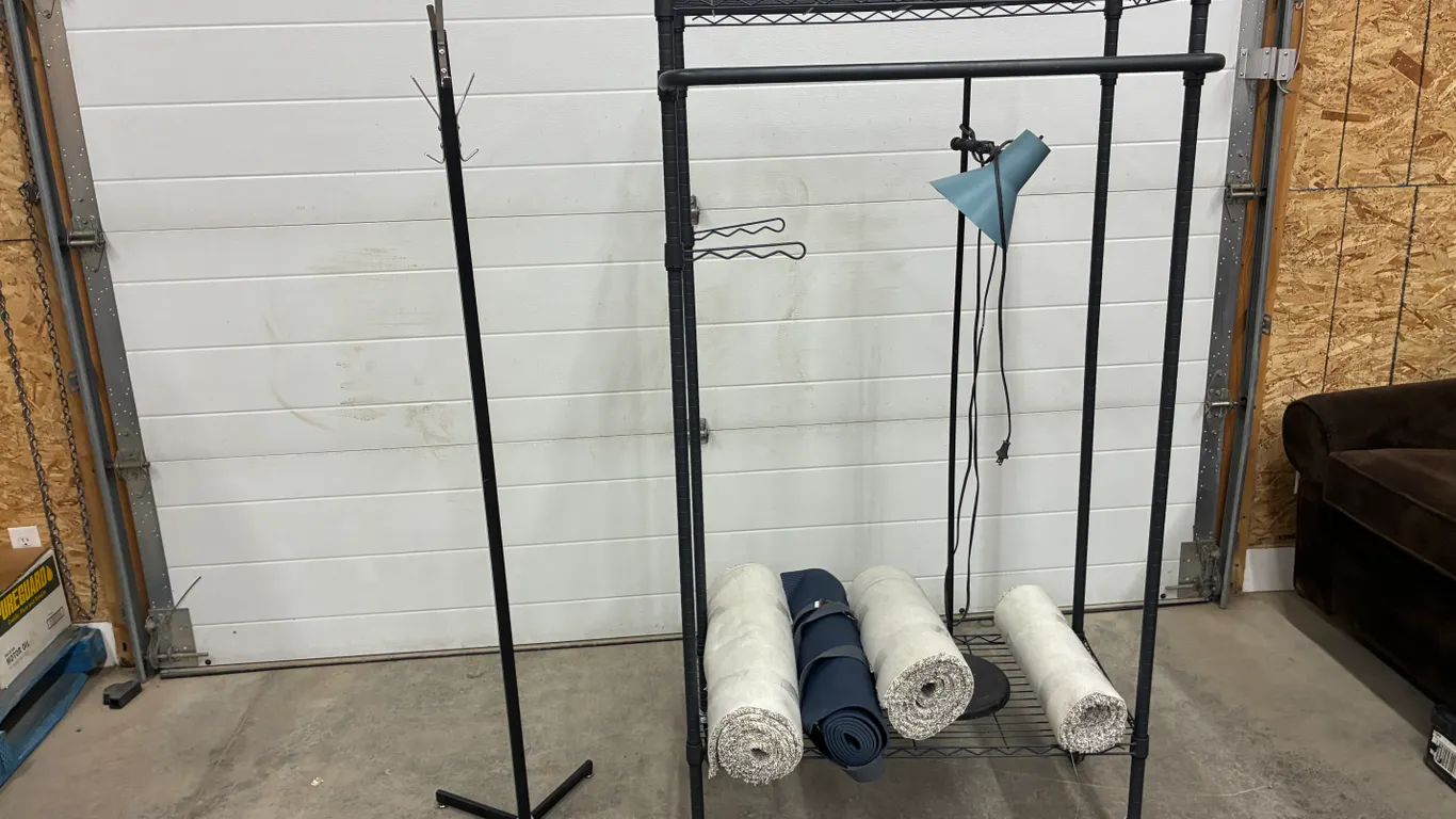 Coat Rack, Floor Lamp, (4) Carpet Runners & Coat Hook Stand