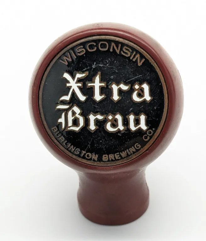 BALL TAP KNOB HANDLE WISCONSIN XTRA BRAU BEER BURLINGTON BREWING CO WISCONSIN (TRUENAME)