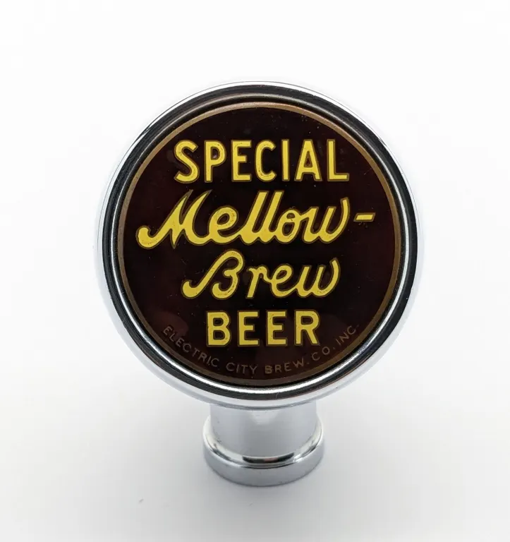 BALL TAP KNOB HANDLE SPECIAL MELLOW BREW BEER ELECTRIC CITY BREW CO KAUKANA WISCONSIN (GEN. PRODUCTS