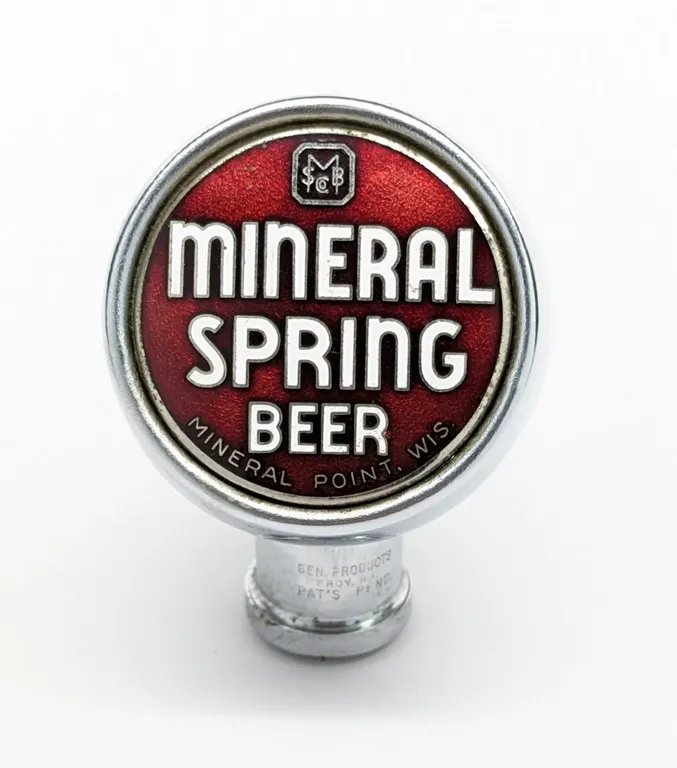 BALL TAP KNOB HANDLE MINERAL SPRING BEER MINERAL POINT WISCONSIN (GEN. PRODUCTS)