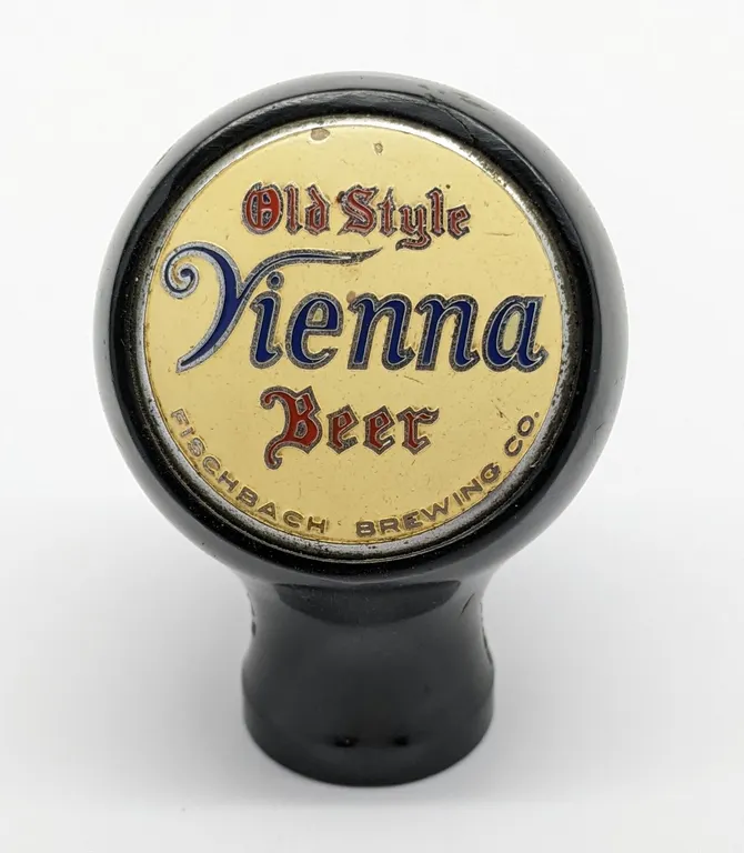BALL TAP KNOB HANDLE OLD STYLE VIENNA BEER FISCHBACH BREWING CO MILWAUKEE WISCONSIN (TRUE NAME)