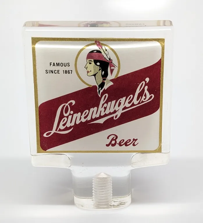 LUCITE TAP KNOB HANDLE LEINENKUGELS BEER CHIPPEWA FALLS WISCONSIN