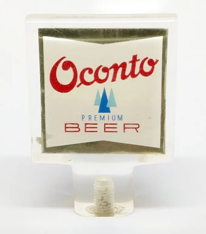 LUCITE TAP KNOB HANDLE OCONTO PREMIUM BEER OCONTO WISCONSIN