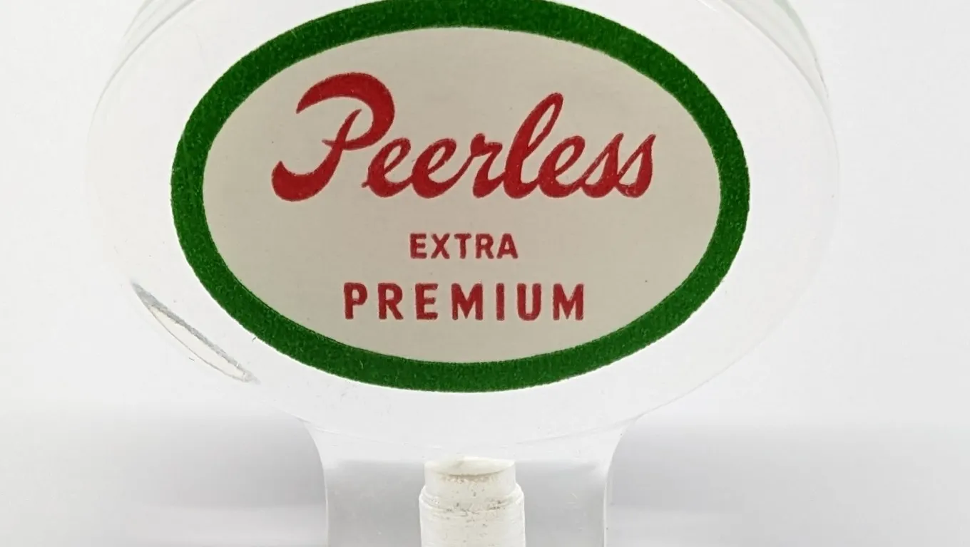 LUCITE TAP KNOB HANDLE PEERLESS EXTRA PREMIUM BEER LACROSSE WISCONSIN