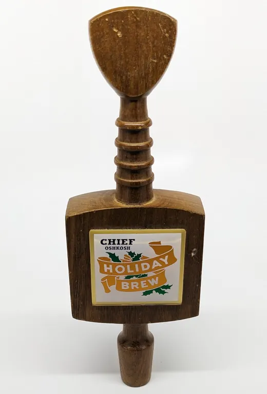 TAP KNOB HANDLE CHIEF OSHKOSH HOLIDAY BREW OSHKOSH WISCONSIN