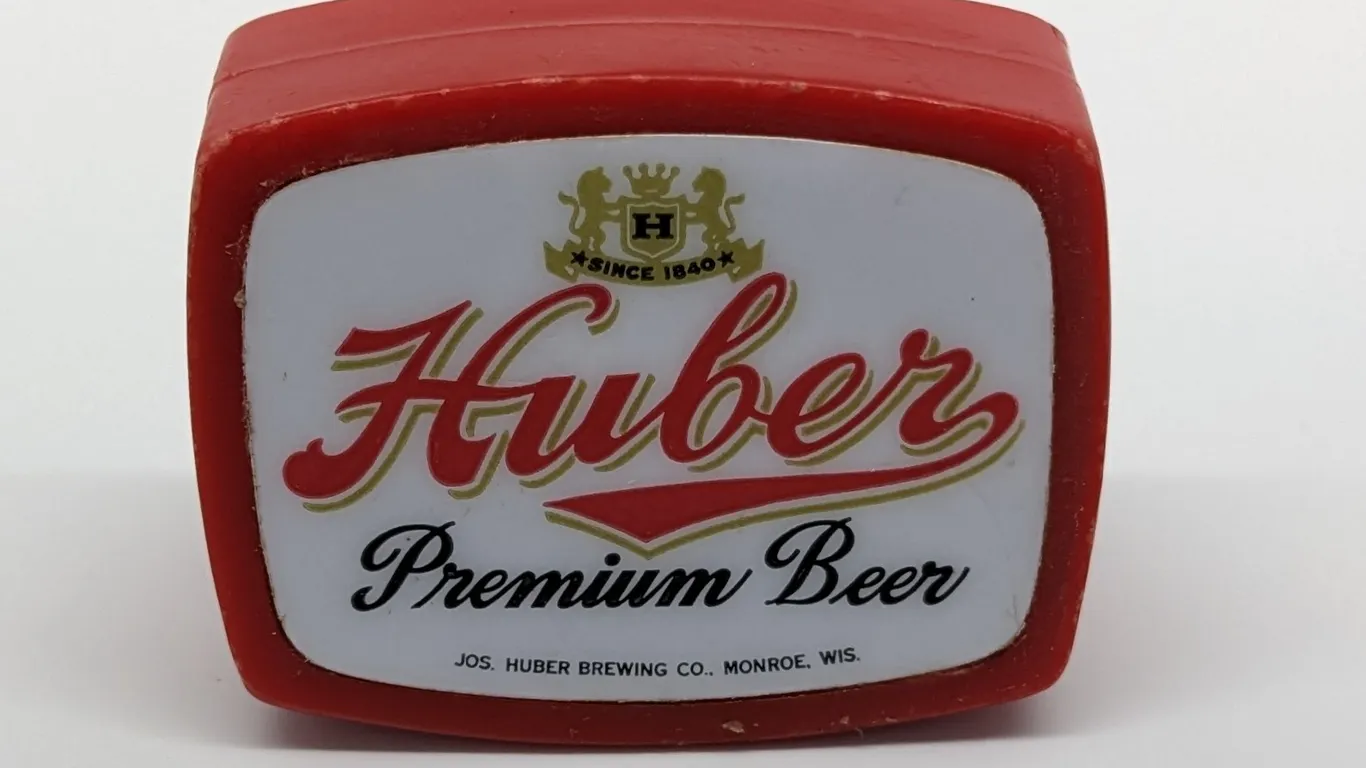 TAP KNOB HANDLE HUBER PREMIUM BEER MONROE WISCONSIN