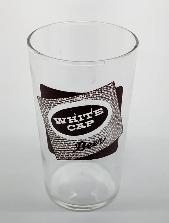 WHITE CAP BEER TWO RIVERS WISCONSIN DRINKING GLASS