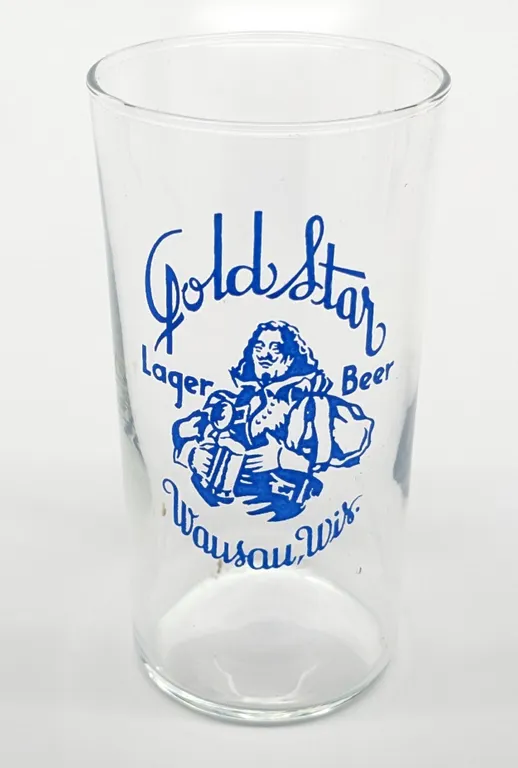 GOLD STAR LAGER BEER WAUSAU WISCONSIN DRINKING GLASS