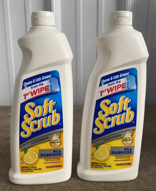 *NEW* 2 Soft Scrub All Purpose Liquid Cleanser, Lemon, 24 OZ Each