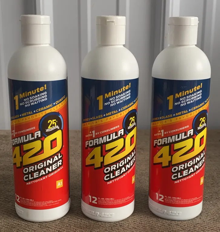 *NEW* 3 Formula 420 Original Cleaners for Glass/Pyrex/Metal/Ceramic/Quartz, 12 OZ Each