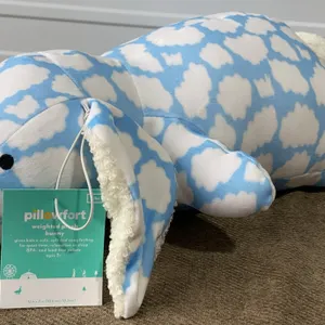 **NEW** Pillow Fort Weighted Bunny Rabbit Blue/White Clouds