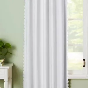 *APPEARS NEW* Pillowfort 42"W x 84"L Scallop Kids' Blackout Window Curtain Panel - Cream