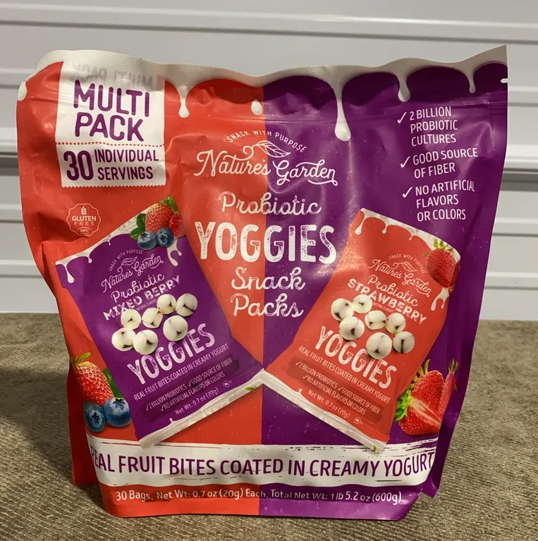 **NEW** Nature's Garden Probiotic Yoggies Variety Snack Pack - 30 Pack - Best By 5/2027