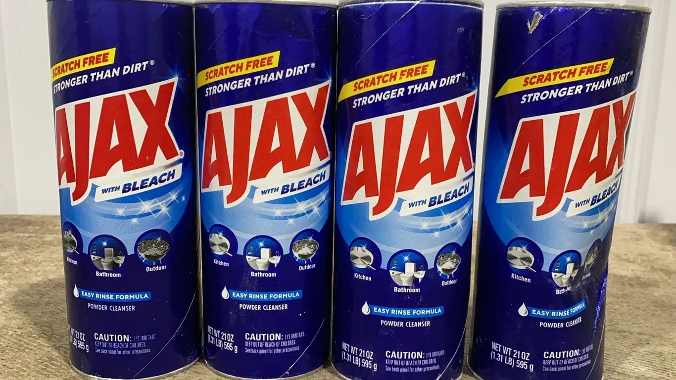 *NEW* 4 Ajax w/ Bleach Multi-Purpose Powder Cleaner, 21 OZ Each