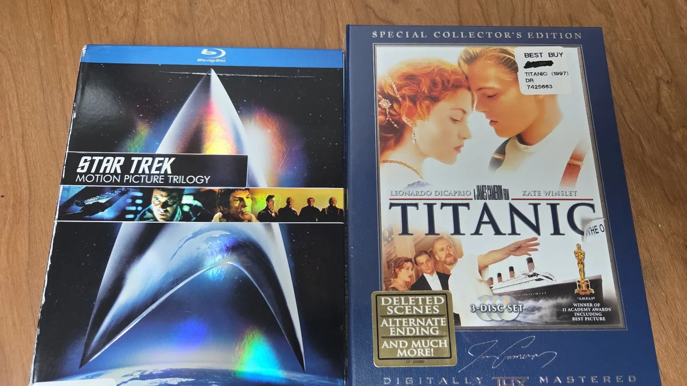 Titanic and star trek motion picture trilogy blue ray