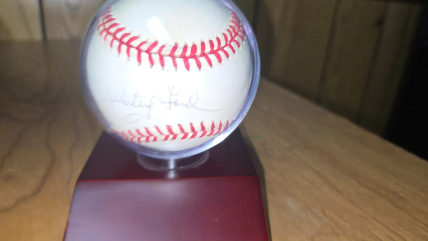 Whitey Ford autographed baseball Yankees