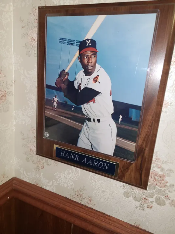 Hank Aaron Milwaukee braves framed photo