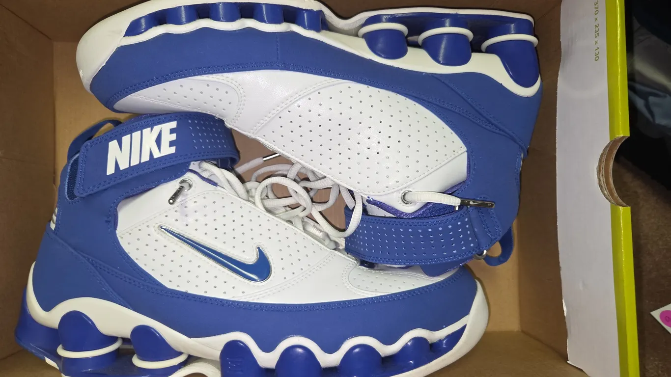 Nike Shox 2007 Mens LeapTransition Basketball Hi-Top Blue/White Size 10.5