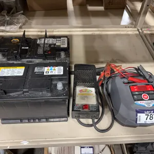 Lot of (1) Schumacher 6V/12V Battery Charger and (1) Solar Battery Tester, and (2) Asst. Vehicle Bat