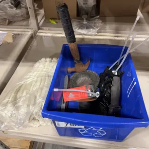 Lot of Recycle Bin, Spray Nozzles, Level, Wire Cup Brush,Glove Inserts, etc.