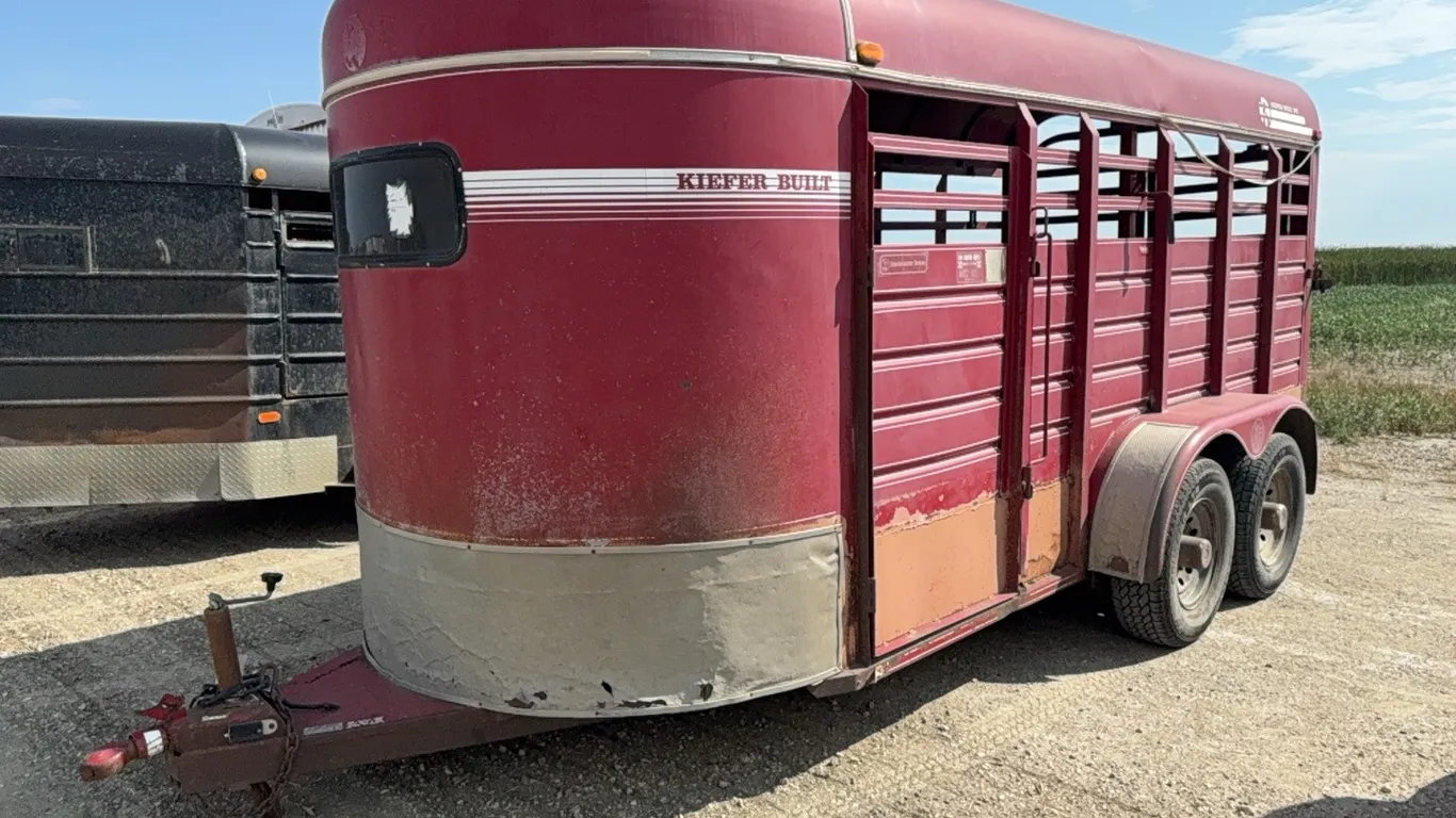ID 0022 Kiefer Built 16ft Stock Trailer *NO TITLE*