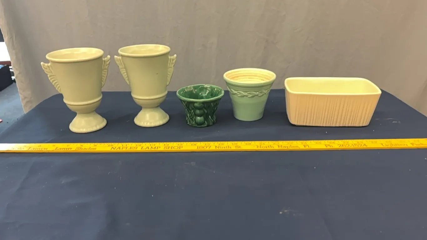 Vases and dish