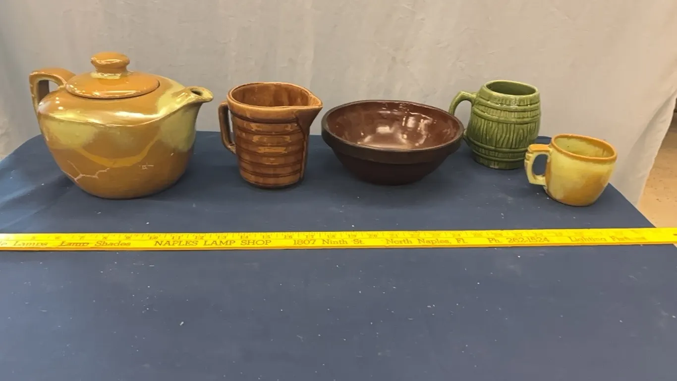Pitchers, bowl, and mugs