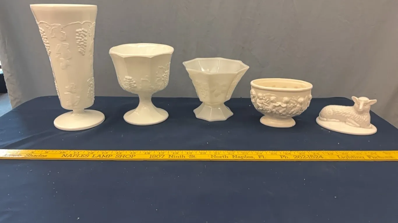 Milk glass vases