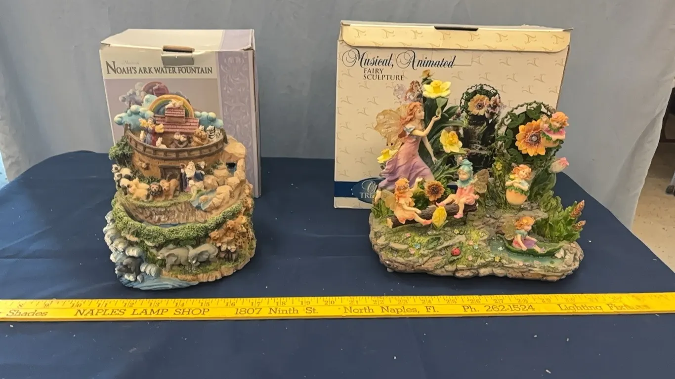 Fairy sculpture and Noah’s ark fountain